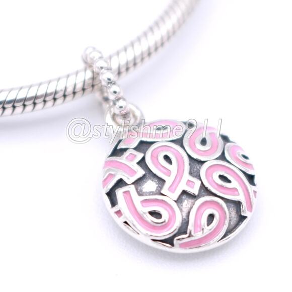 Authentic Pandora Breast Cancer Pendant - 390326EN24 - Picture 2 of 12